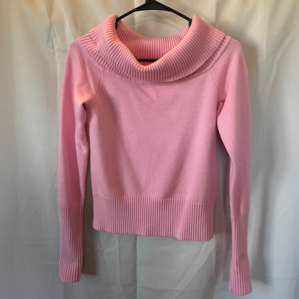 Elegant Pink Cowl Neck Sweater